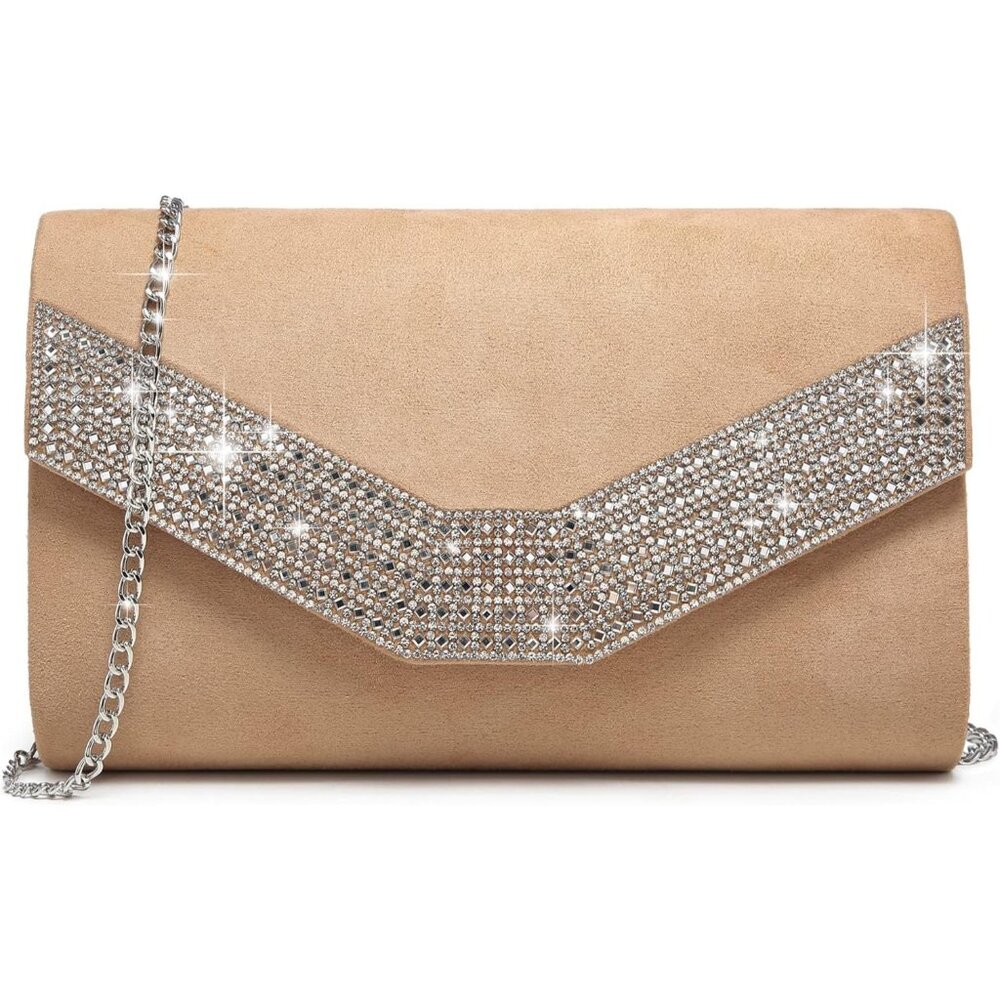 Women's Cream Evening Formal Party Clutches Cocktail Prom Velvet Handbags